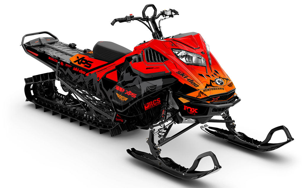 Mentaberry Process Black Red Ski-Doo REV Gen4 LWH - Summit Full Coverage Sled Wrap