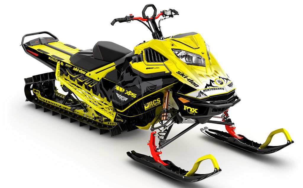 Mentaberry Process Black Yellow Ski-Doo REV Gen4 LWH - Summit Partial Coverage Sled Wrap