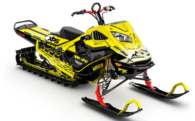 Mentaberry Process Black Yellow Ski-Doo REV Gen4 LWH - Summit Full Coverage Sled Wrap