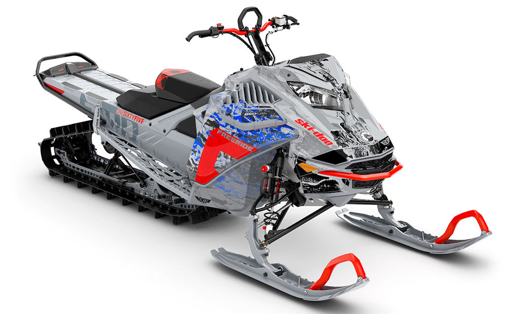 Sidestep CatGrey Blue Ski-Doo REV Gen4 LWH - Freeride Full Coverage Sled Wrap