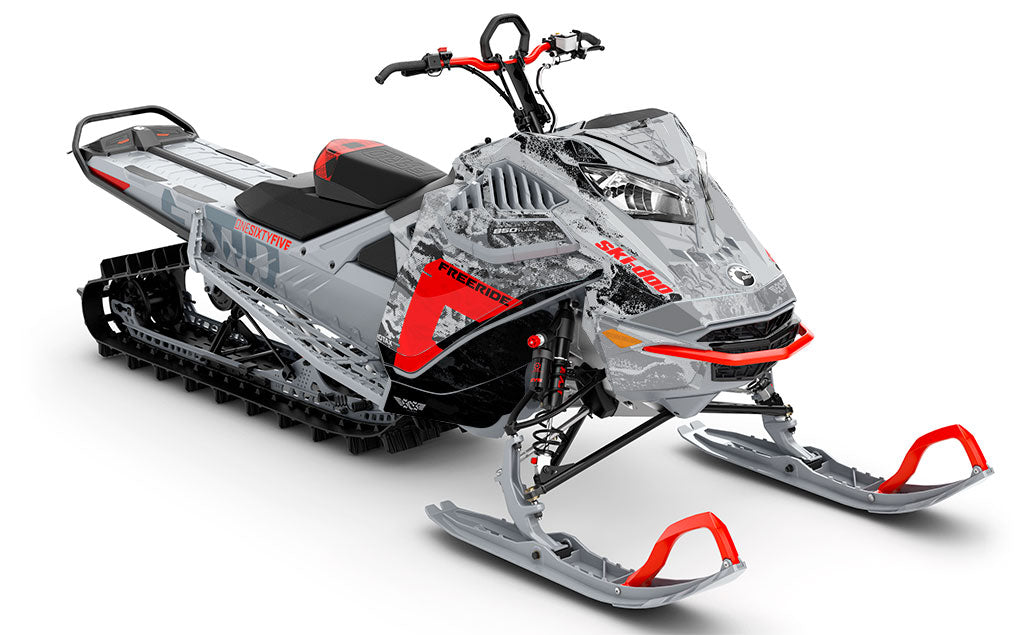 Sidestep CatGrey SteelGrey Ski-Doo REV Gen4 LWH - Freeride Premium Coverage Sled Wrap
