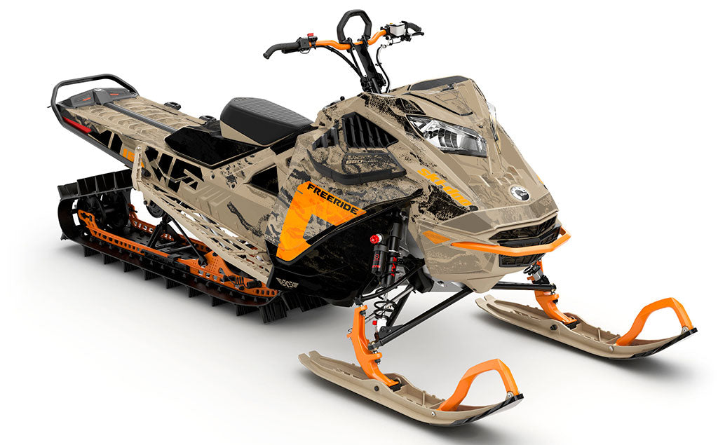 Sidestep Tan Liqtitanium Ski-Doo REV Gen4 LWH - Freeride Premium Coverage Sled Wrap