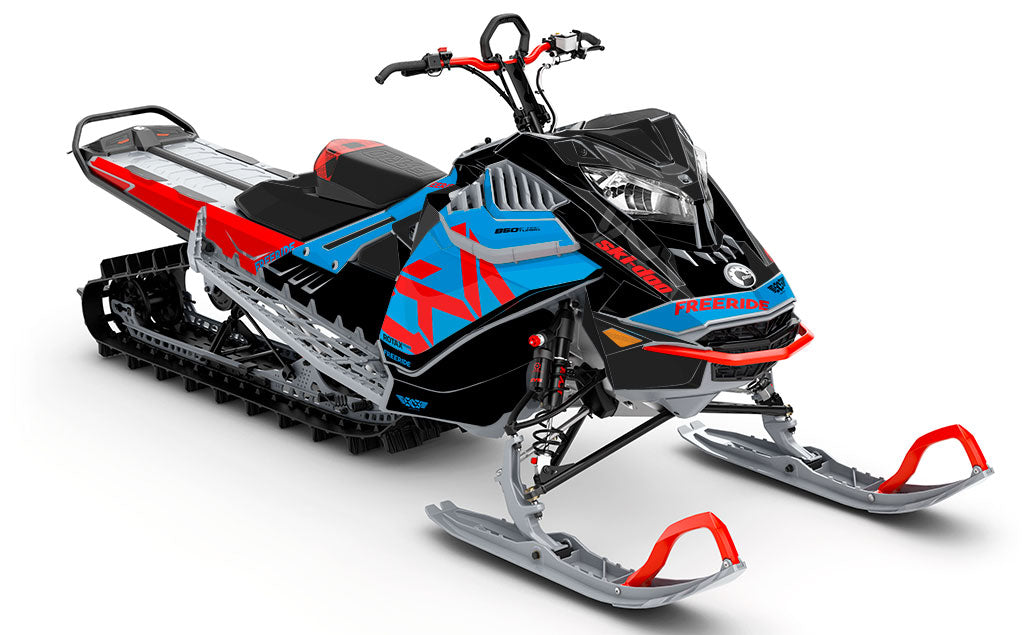 Nixis Blue Red Ski-Doo REV Gen4 LWH - Freeride Full Coverage Sled Wrap