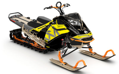 Nixis Yellow Grey Ski-Doo REV Gen4 LWH - Freeride Full Coverage Sled Wrap