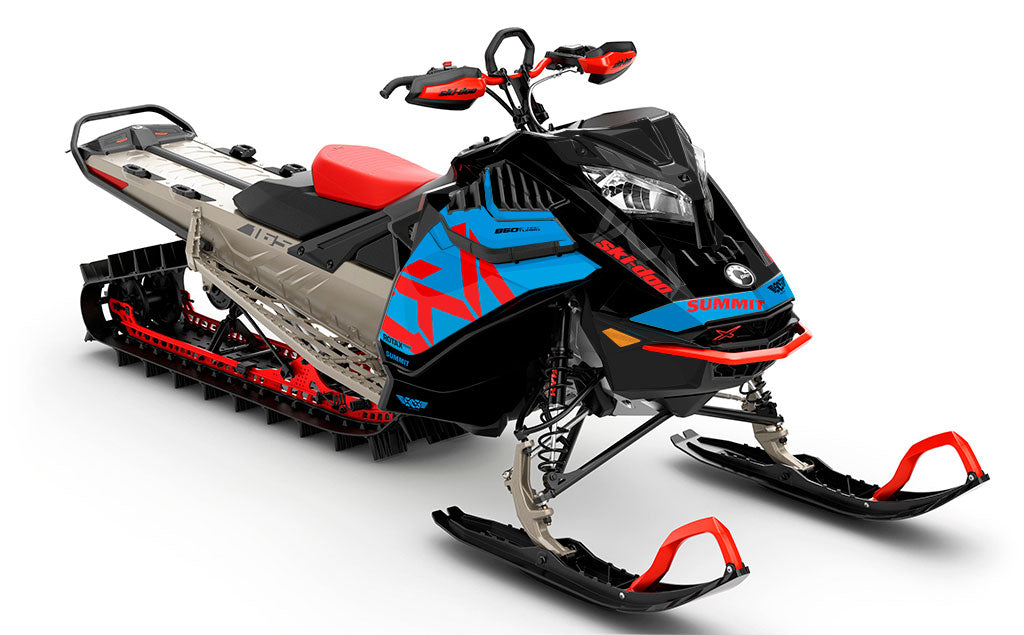 Nixis Blue Red Ski-Doo REV Gen4 LWH - Summit Less Coverage Sled Wrap