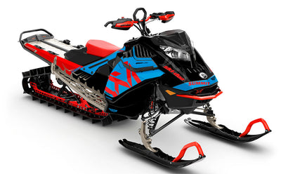 Nixis Blue Red Ski-Doo REV Gen4 LWH - Summit Full Coverage Sled Wrap