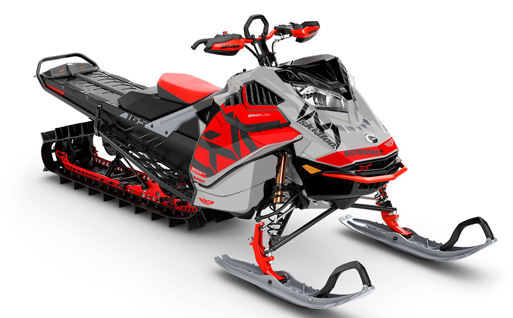 Nixis Red DrkGrey Ski-Doo REV Gen4 LWH - Summit Less Coverage Sled Wrap