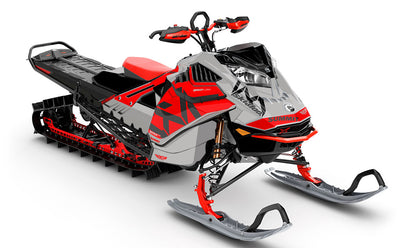 Nixis Red DrkGrey Ski-Doo REV Gen4 LWH - Summit Full Coverage Sled Wrap