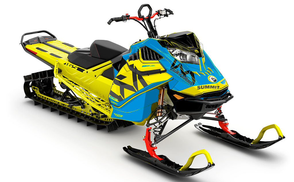 Nixis Yellow DrkGrey Ski-Doo REV Gen4 LWH - Summit Less Coverage Sled Wrap