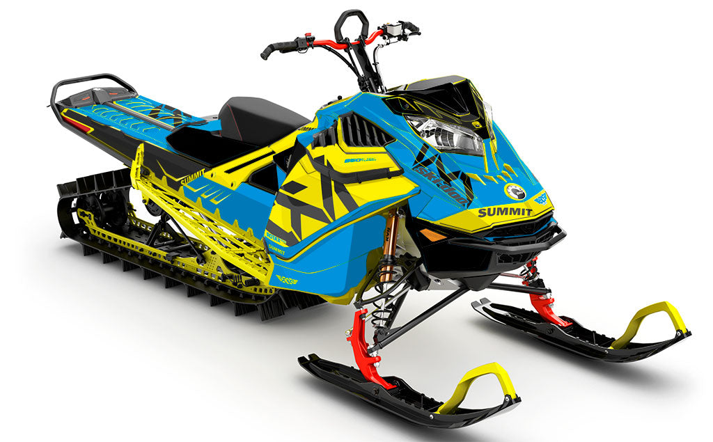 Nixis Yellow DrkGrey Ski-Doo REV Gen4 LWH - Summit Premium Coverage Sled Wrap