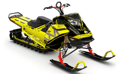 Nixis Yellow Grey Ski-Doo REV Gen4 LWH - Summit Less Coverage Sled Wrap