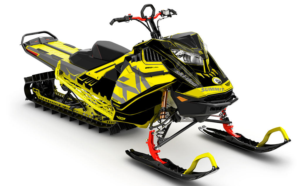 Nixis Yellow Grey Ski-Doo REV Gen4 LWH - Summit Full Coverage Sled Wrap