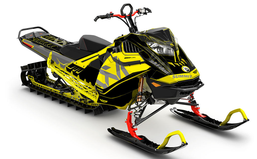 Nixis Yellow Grey Ski-Doo REV Gen4 LWH - Summit Premium Coverage Sled Wrap