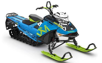 Nixis Blue Green Ski-Doo REV Gen4 Sled Wrap Less Coverage Sled Wrap