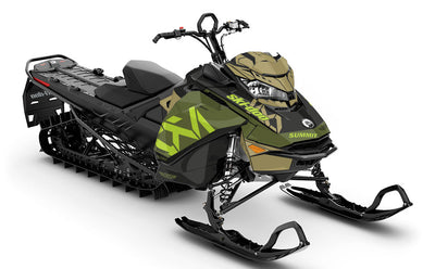 Nixis Army Green Ski-Doo REV Gen4 Sled Wrap Less Coverage Sled Wrap