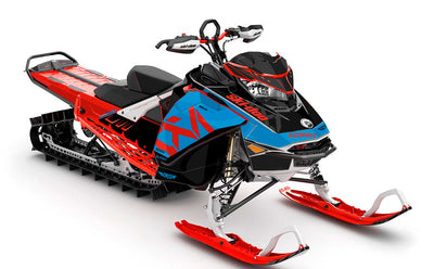 Nixis Blue Red Ski-Doo REV Gen4 Sled Wrap Partial Coverage Sled Wrap