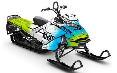 Overspray Green Blue Ski-Doo REV Gen4 Summit Premium Coverage Sled Wrap