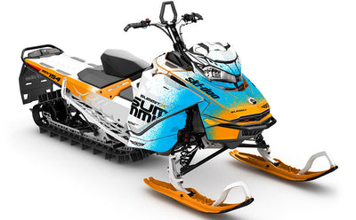 Overspray Orange Blue Ski-Doo REV Gen4 Summit Full Coverage Sled Wrap