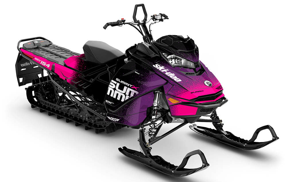 Overspray Pink Purpal Ski-Doo REV Gen4 Summit Partial Coverage Sled Wrap