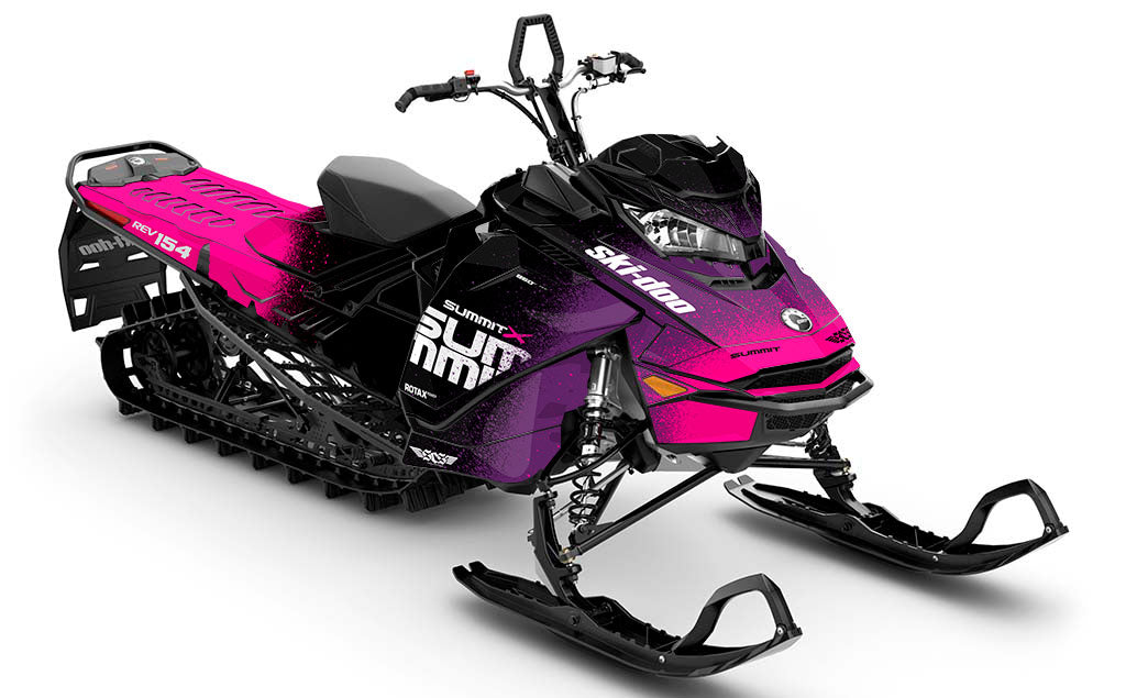 Overspray Pink Purpal Ski-Doo REV Gen4 Summit Less Coverage Sled Wrap