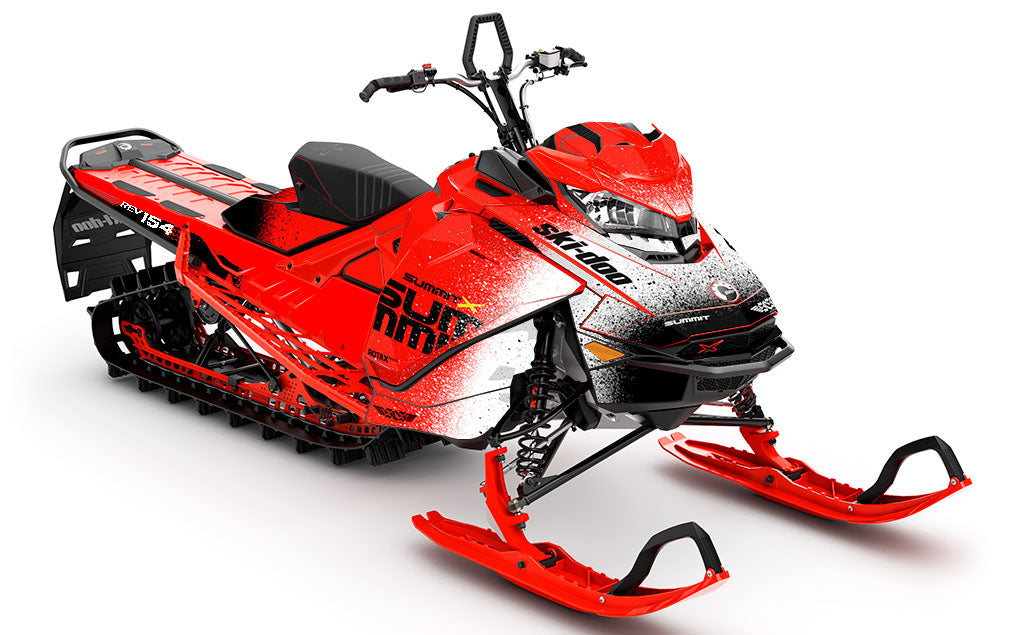 Overspray Red Black Ski-Doo REV Gen4 Summit Partial Coverage Sled Wrap