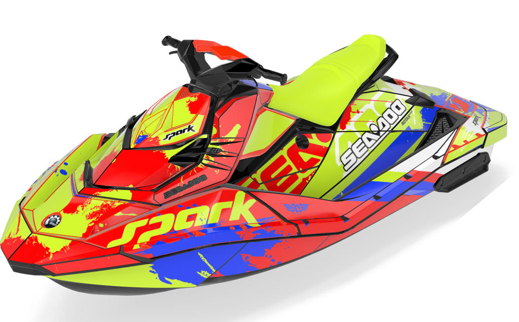 Overtime Sea-Doo Spark Graphics Blue Red Max Coverage