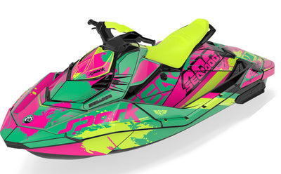 Overtime Sea-Doo Spark Graphics Green Pink Max Coverage