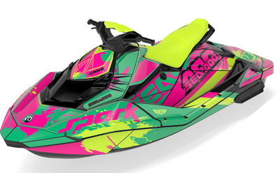 Overtime Sea-Doo Spark Graphics Green Pink Premium Coverage