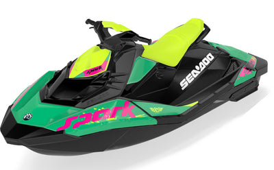 Overtime Sea-Doo Spark Graphics Green Pink Less Coverage