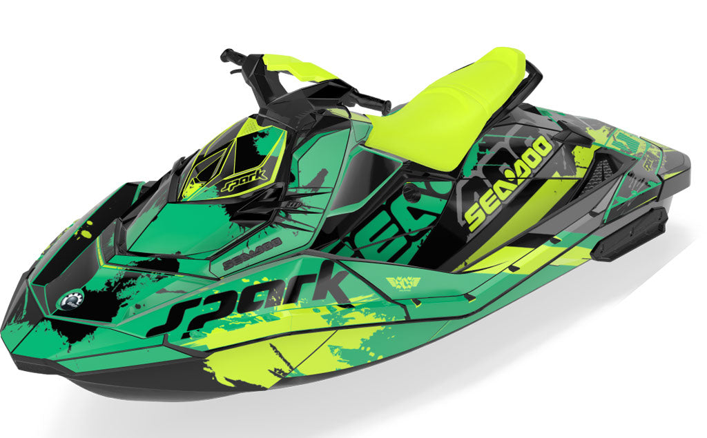 Overtime Sea-Doo Spark Graphics Manta Green Max Coverage