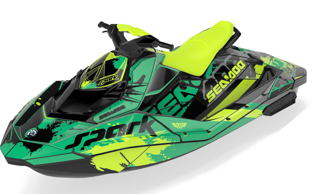 Overtime Sea-Doo Spark Graphics Manta Green Premium Coverage
