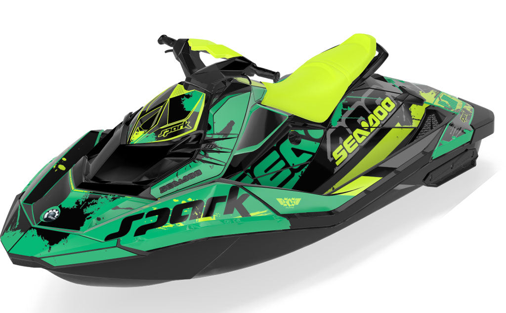 Overtime Sea-Doo Spark Graphics Manta Green Full Coverage