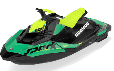 Overtime Sea-Doo Spark Graphics Manta Green Less Coverage