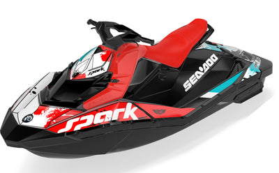 Overtime Sea-Doo Spark Graphics Red Reef Partial Coverage