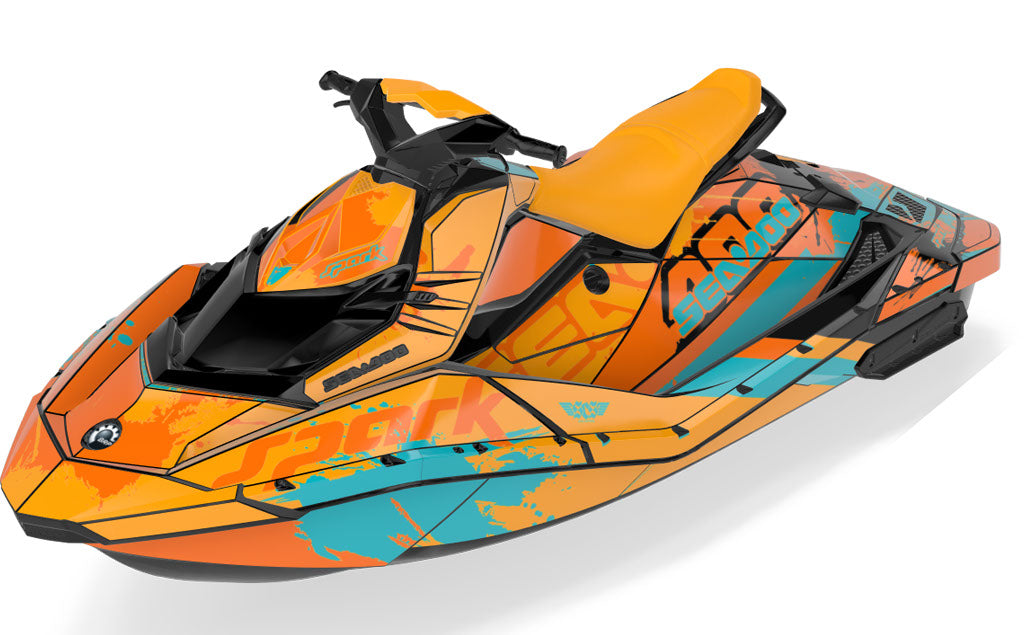 Overtime Sea-Doo Spark Graphics Reef Orange Premium Coverage