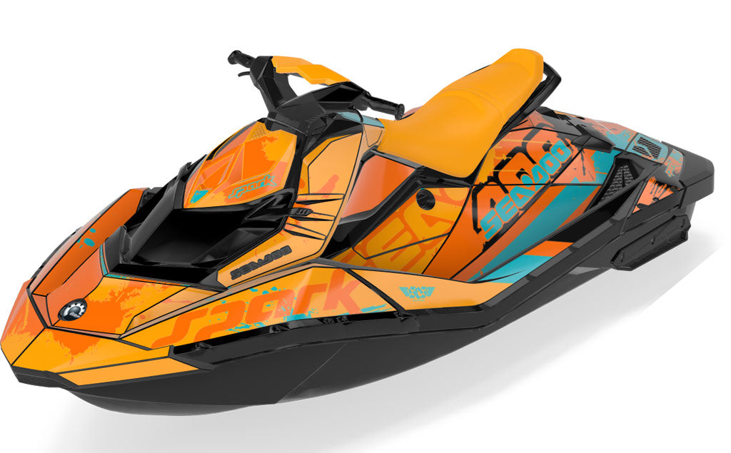 Overtime Sea-Doo Spark Graphics Reef Orange Full Coverage