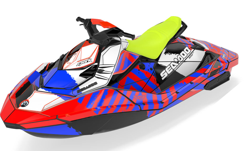 POP Sea-Doo Spark Graphics Blue Red Premium Coverage