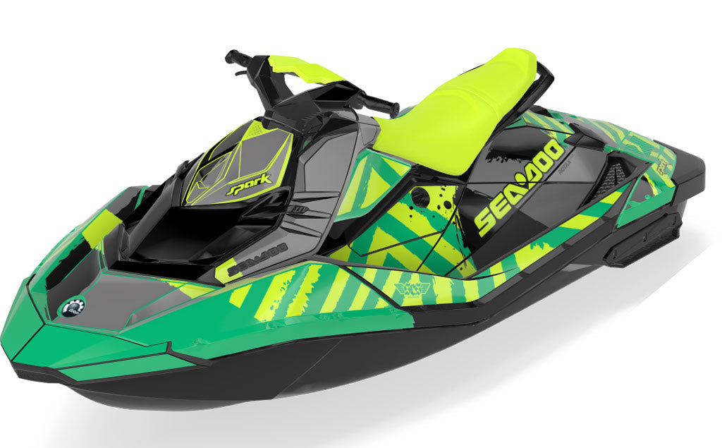 POP Sea-Doo Spark Graphics Reef Green Partial Coverage