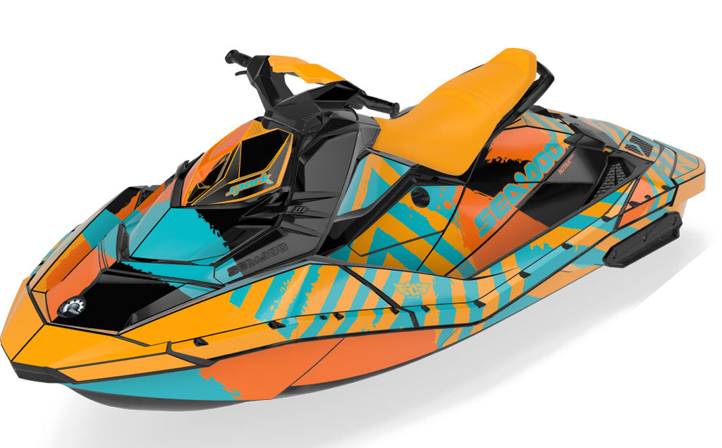 POP Sea-Doo Spark Graphics Reef Orange Premium Coverage