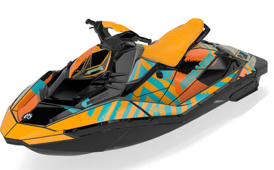 POP Sea-Doo Spark Graphics Reef Orange Partial Coverage