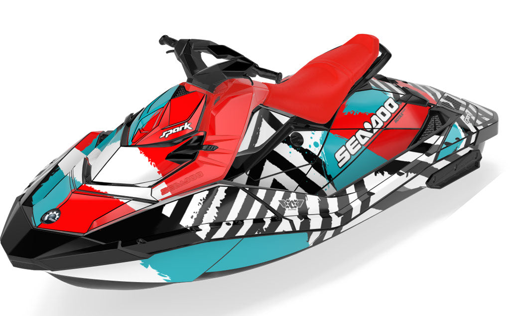 POP Sea-Doo Spark Graphics Blue Red Max Coverage