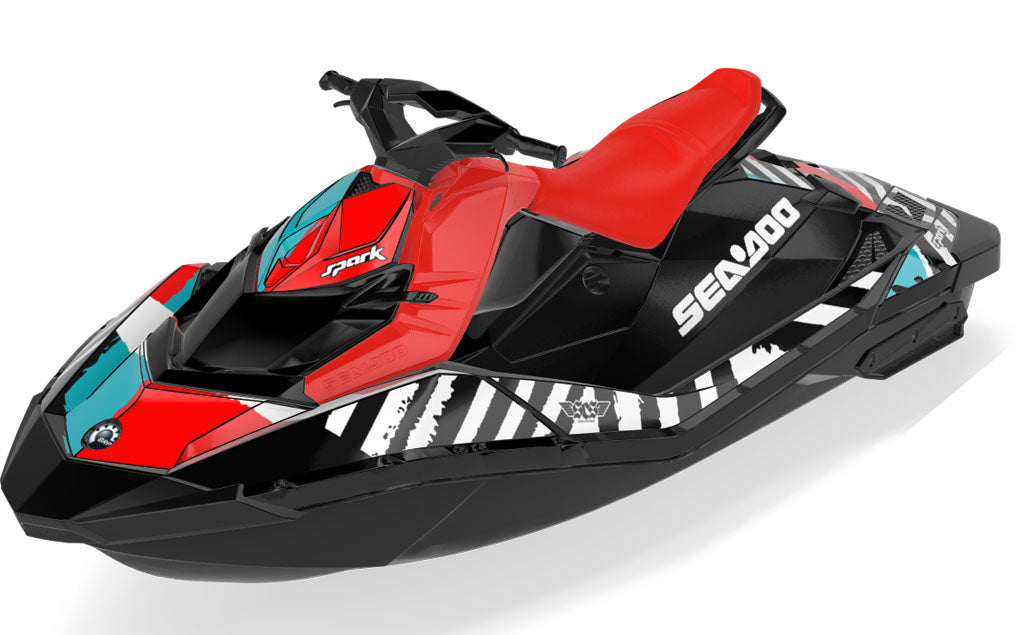 POP Sea-Doo Spark Graphics Reef Red Partial Coverage