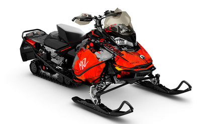 Powder Color Black Red Ski-Doo REV Gen4 MXZ Full Coverage Sled Wrap