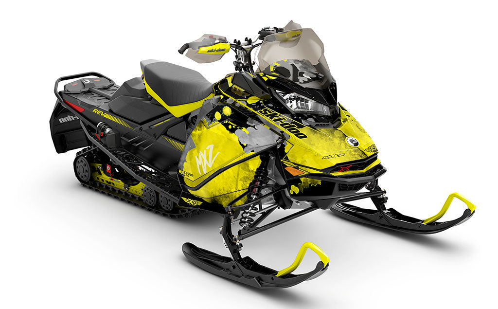 Powder Color Yellow Black Ski-Doo REV Gen4 MXZ Premium Sled Wrap