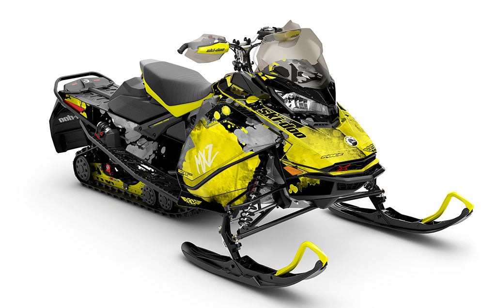 Powder Color Yellow Black Ski-Doo REV Gen4 MXZ Premium Sled Wrap