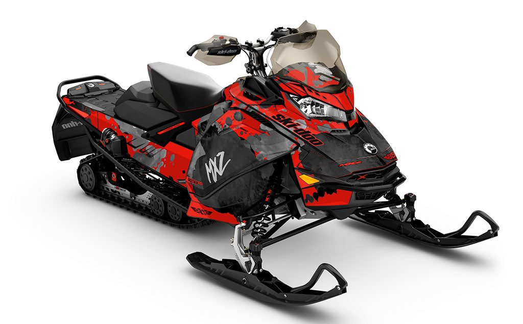 Powder Color Red Black Ski-Doo REV Gen4 MXZ Full Coverage Sled Wrap