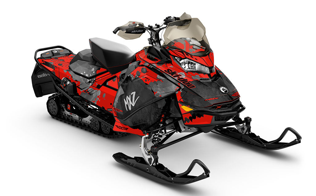 Powder Color Red Black Ski-Doo REV Gen4 MXZ Less Coverage Sled Wrap