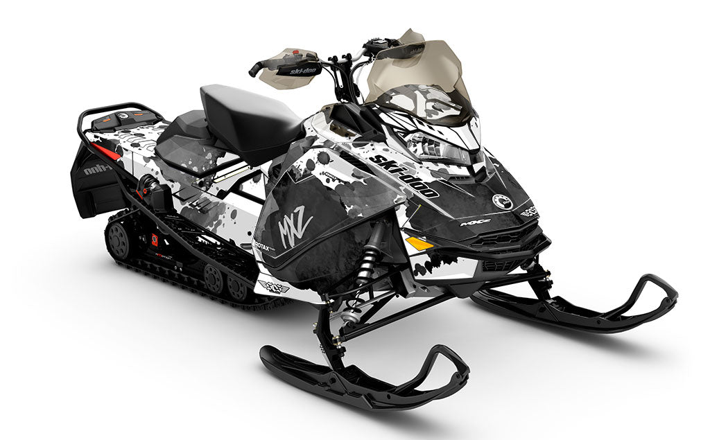 Powder Color White Black Ski-Doo REV Gen4 MXZ Less Coverage Sled Wrap