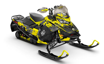 Powder Color Yellow Black Ski-Doo REV Gen4 MXZ Full Coverage Sled Wrap