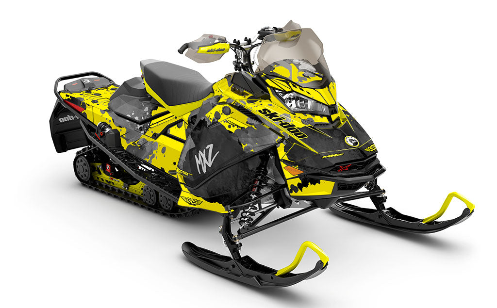 Powder Color Yellow Black Ski-Doo REV Gen4 MXZ Premium Sled Wrap